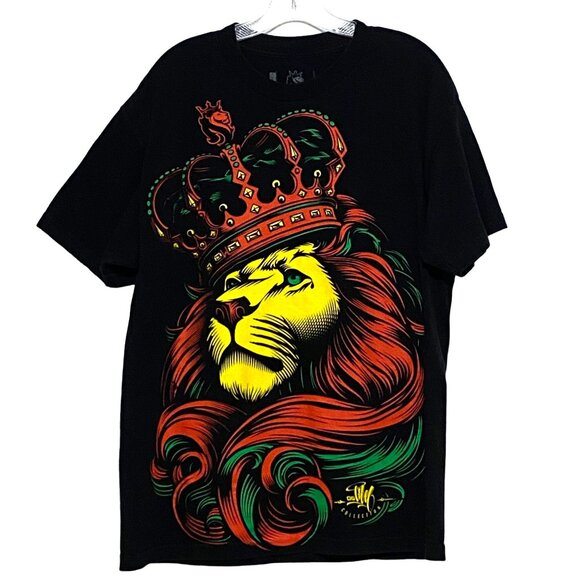 OG Abel Crowned Lion of Judah Mens T-Shirt L Black Y2K Hip Hop Streetwear - Picture 1 of 3
